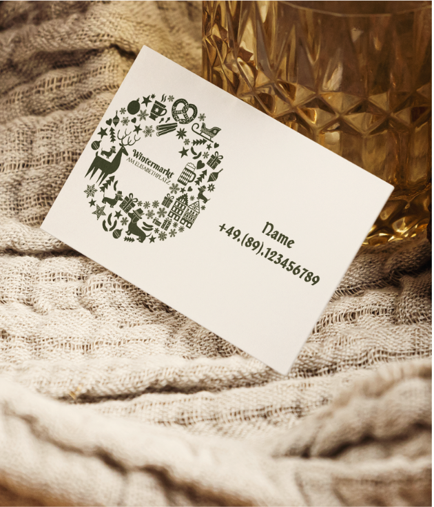 Wintermarkt identity applied to a business card mockup